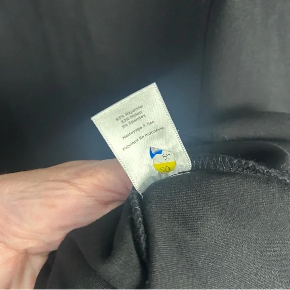 Talbots Petites black ponte knit pleated capsule midi dress capsule dressy chic - Picture 6 of 9